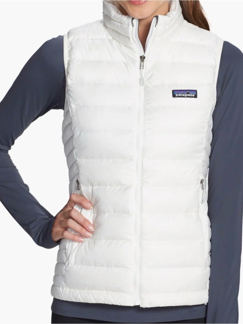 Patagonia Women's Goose Down White Quilted Down Puffer Vest Size M